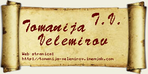 Tomanija Velemirov vizit kartica